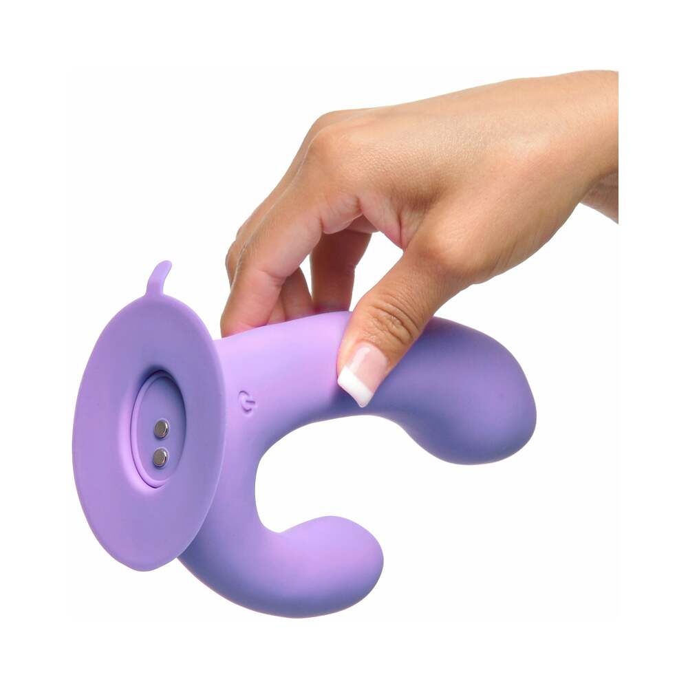 Pipedream Fantasy For Her Duo Pleasure Wallbang-Her Rechargeable Silicone Dual Stimulator With Suction Cup Purple