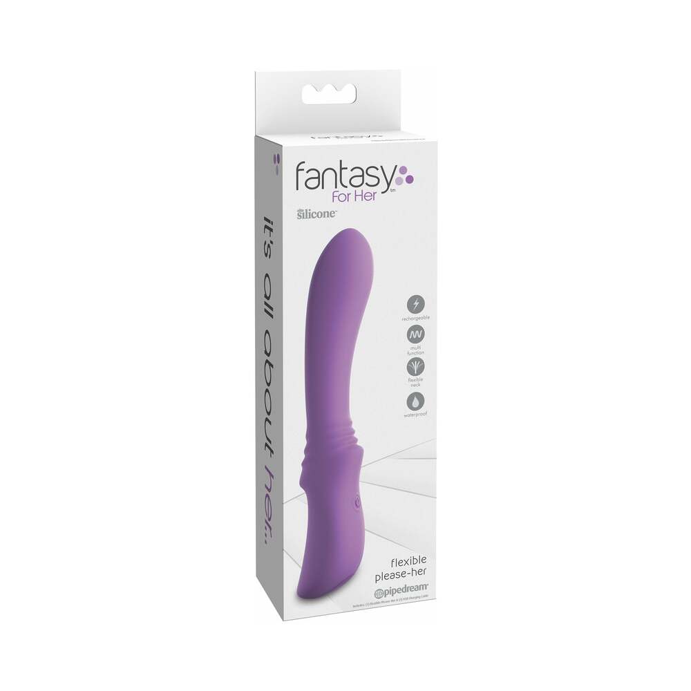 Pipedream Fantasy For Her Flexible Please-Her Rechargeable Silicone G-Spot Vibrator Purple