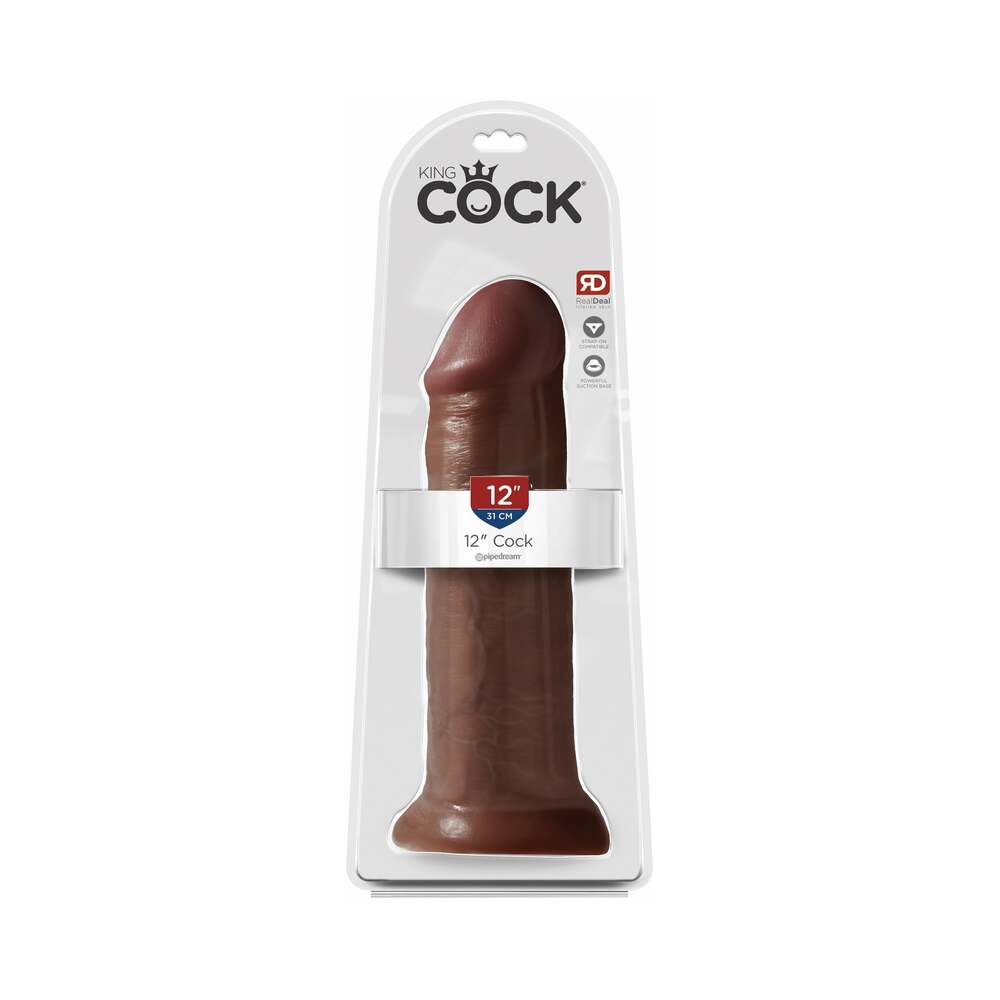 Pipedream King Cock 12 in. Cock Realistic Dildo With Suction Cup Brown