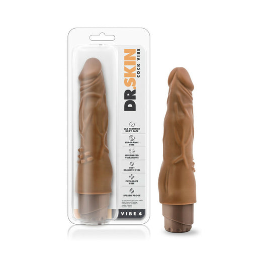 Blush Dr. Skin Vibe 4 Realistic 8 in. Vibrating Dildo Tan