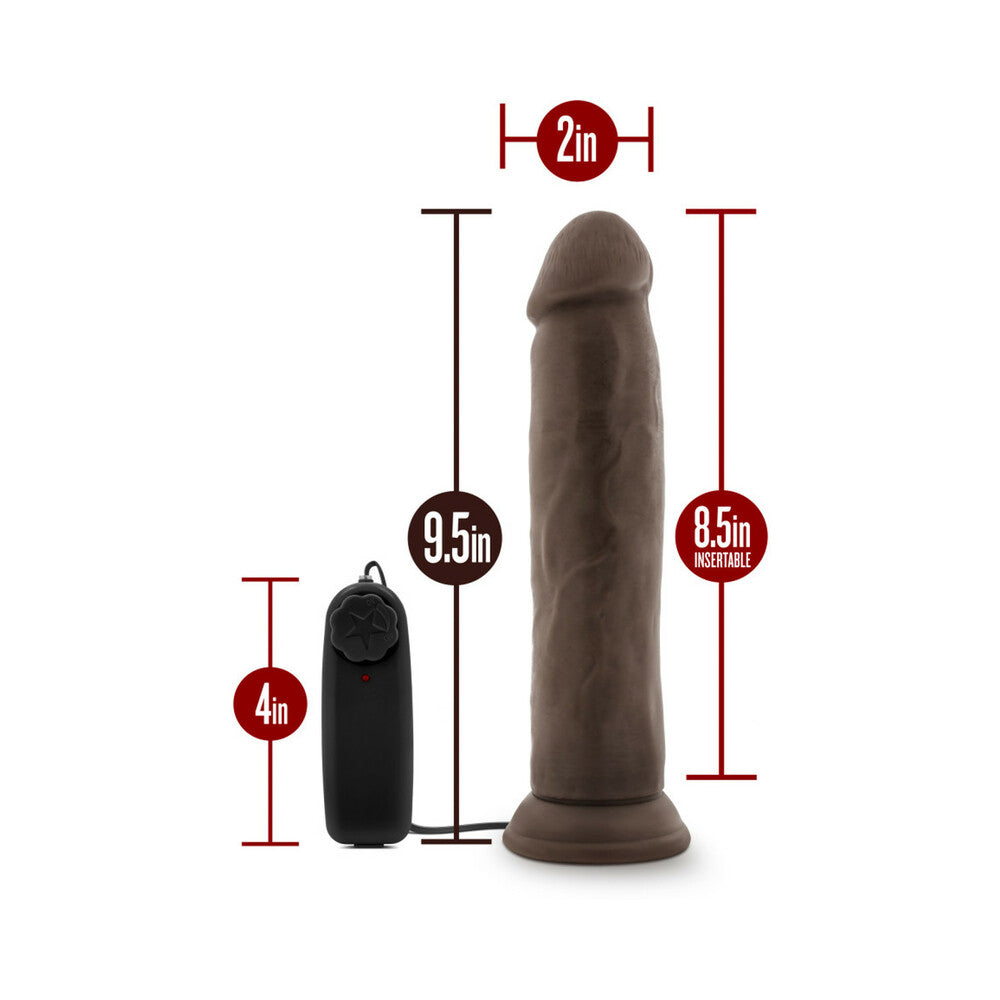 Dr. Skin Dr. Throb Realistic 9.5 in. Vibrating Dildo Brown