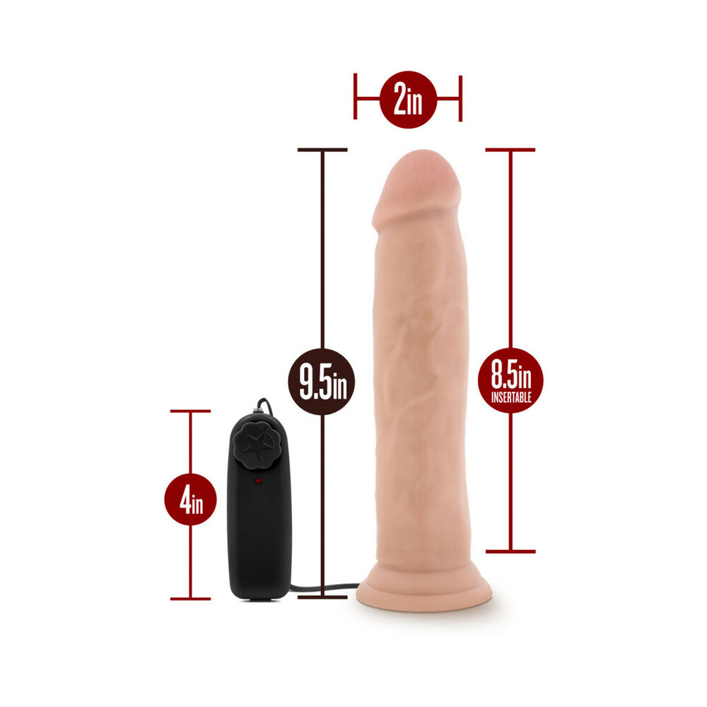 Dr. Skin Dr. Throb Realistic 9.5 in. Vibrating Dildo Beige