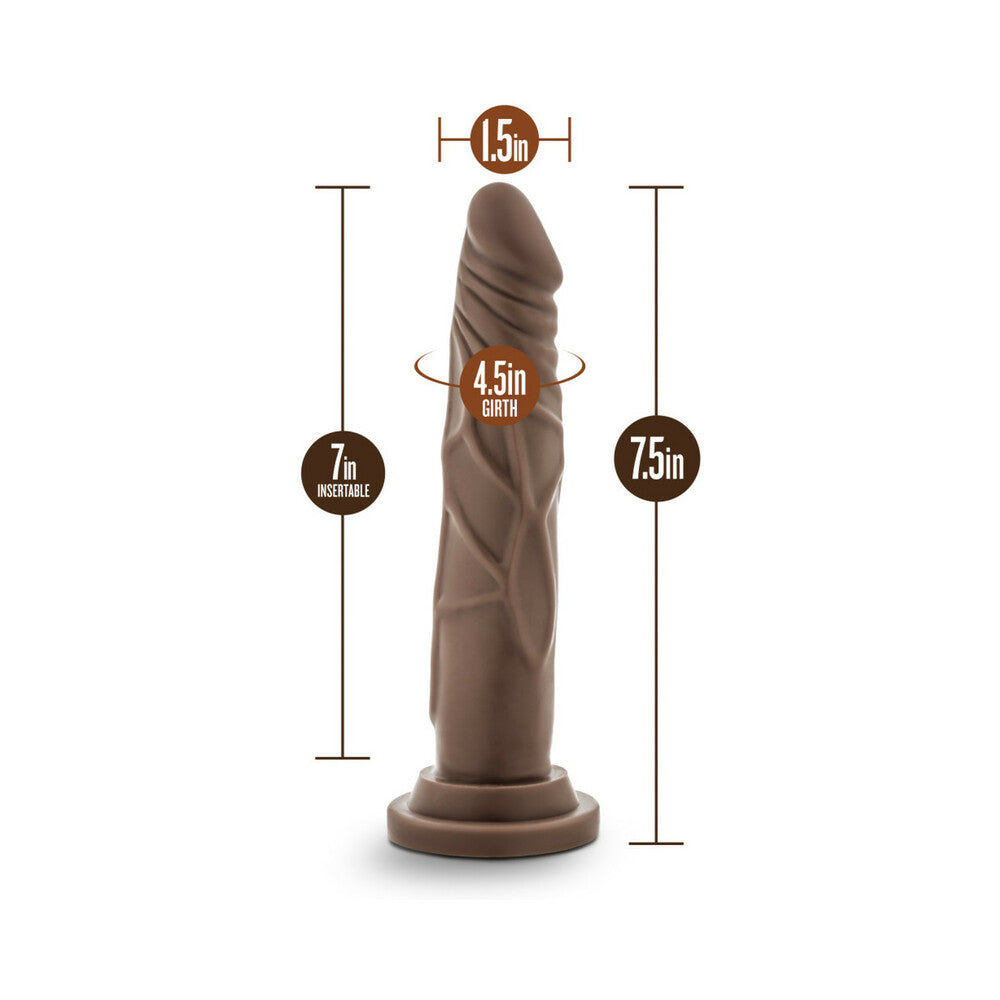 Dr. Skin Basic 7.5 Dildo 7.5in Brown