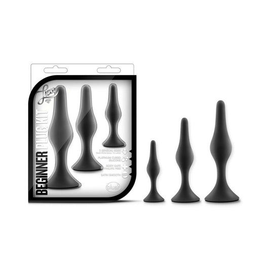 Blush Luxe 3-Piece Silicone Beginner Plug Kit Black