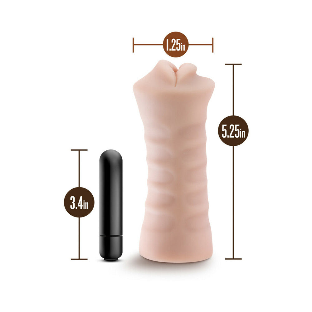 M for Men Skye Oral Stroker with Bullet Vibrator Beige