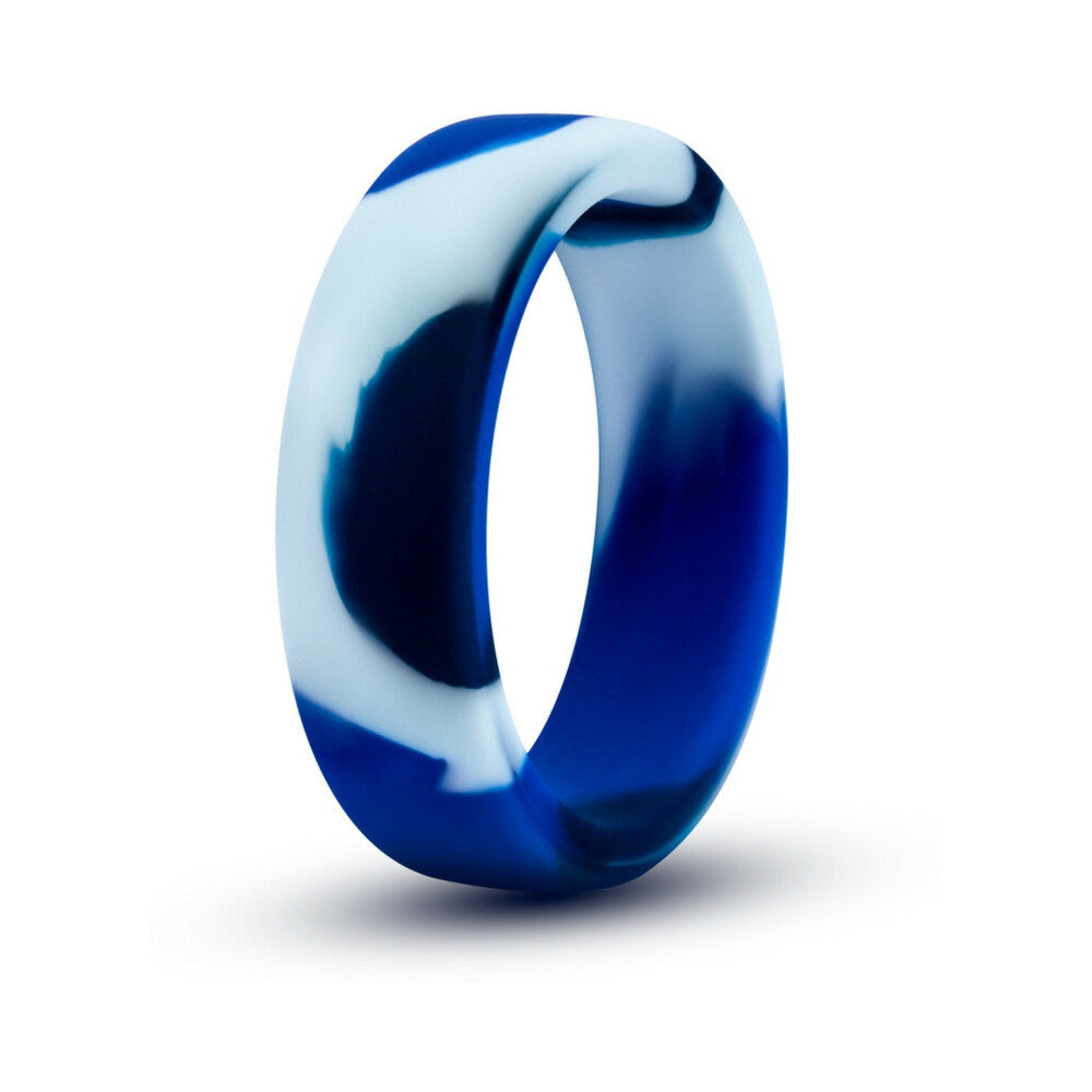 Anillo para el pene de silicona de alto rendimiento con diseño de camuflaje azul