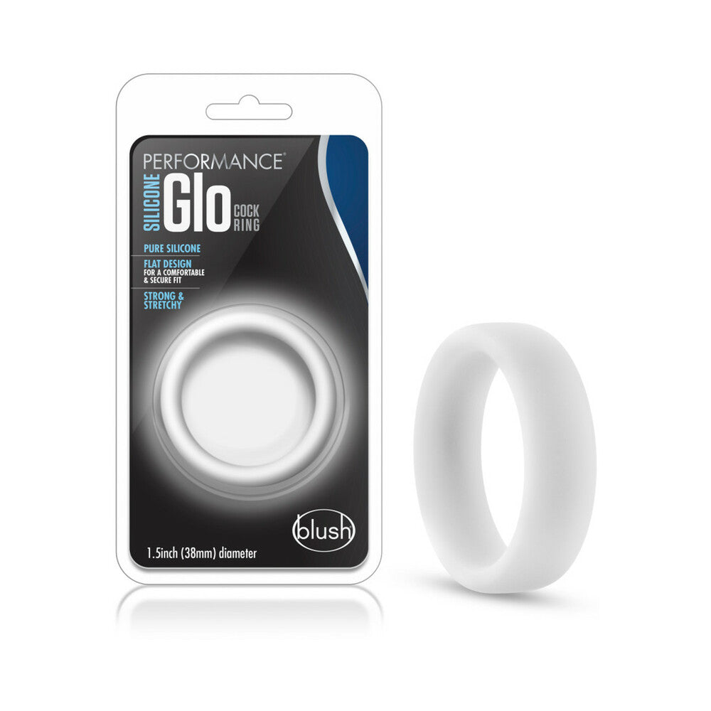 Blush Performance Silicone Glo Cock Ring White Glow