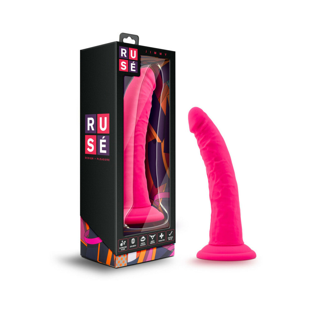 Blush Ruse Jimmy Realistic 7.5 in. Silicone Dildo with Suction Cup Hot Pink