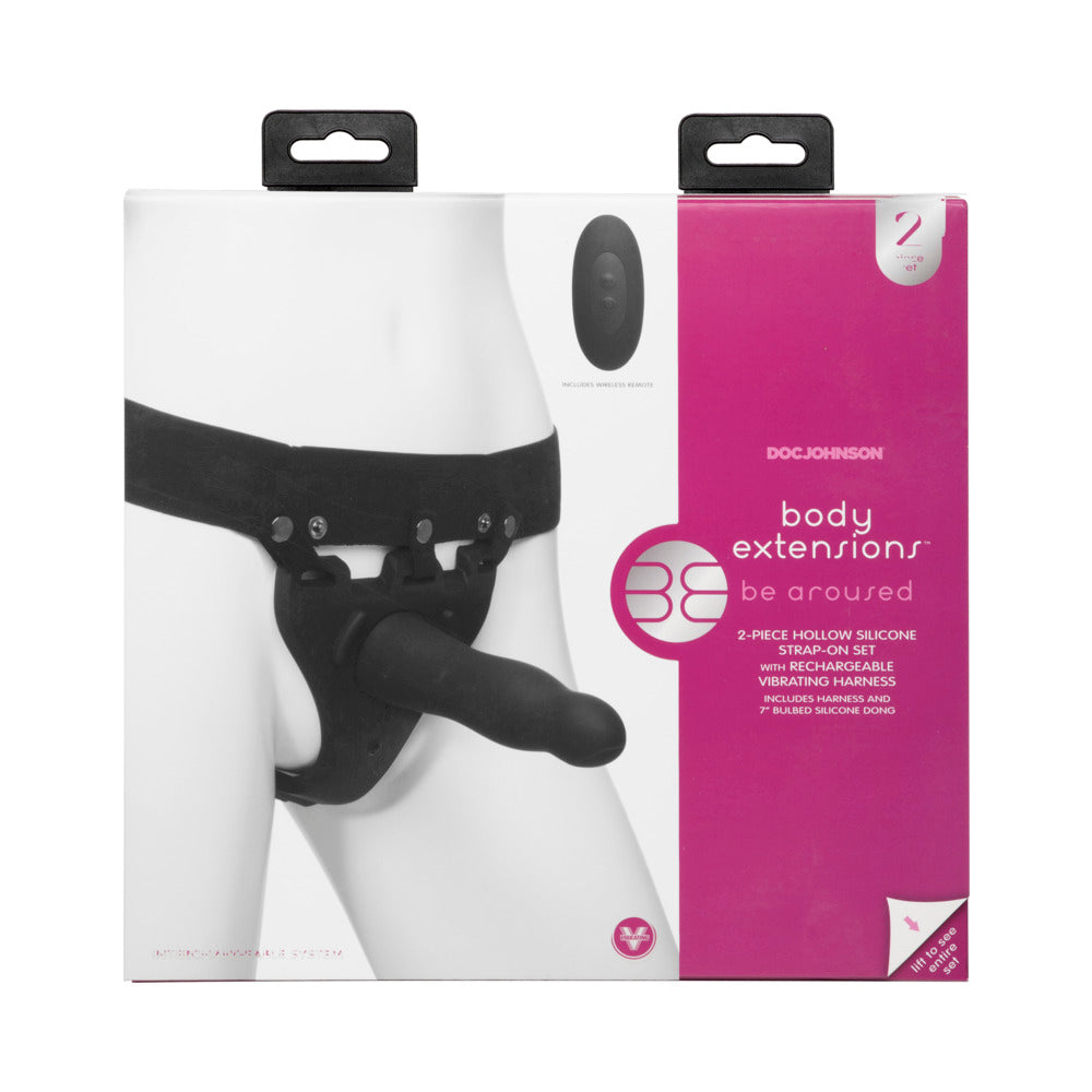 Body Ext Hollow Slm Strap-On 2pc Clt Vib