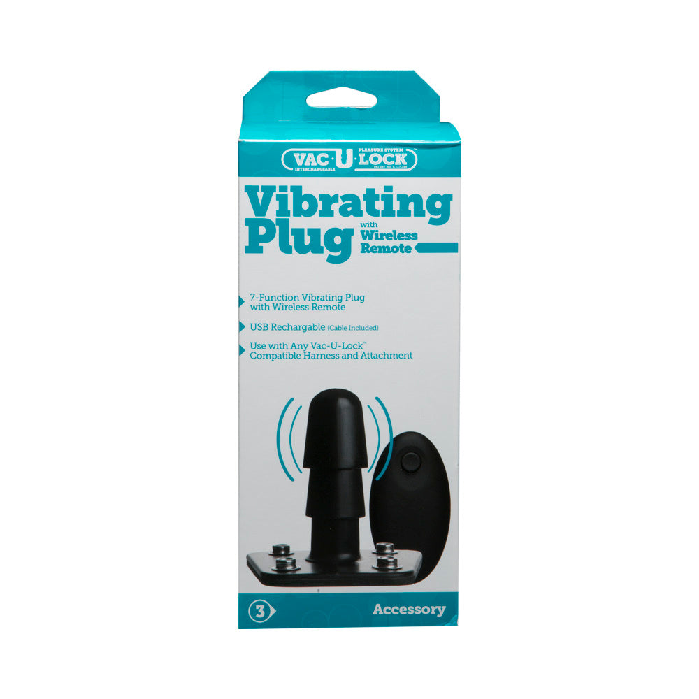 Vac-U-Lock Vibe Plug W/Snaps&Remote Bk