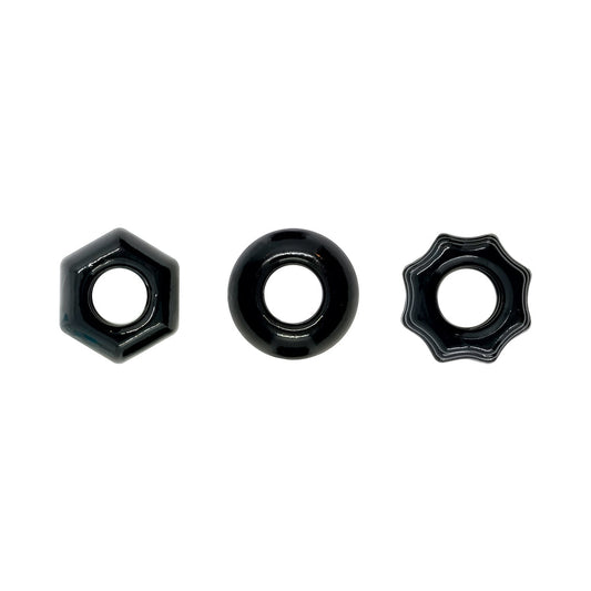 Renegade Chubbies Cock Rings 3pk Black