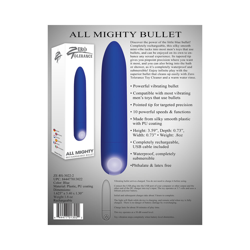 ZT All Mighty Bullet Vibrator Blue