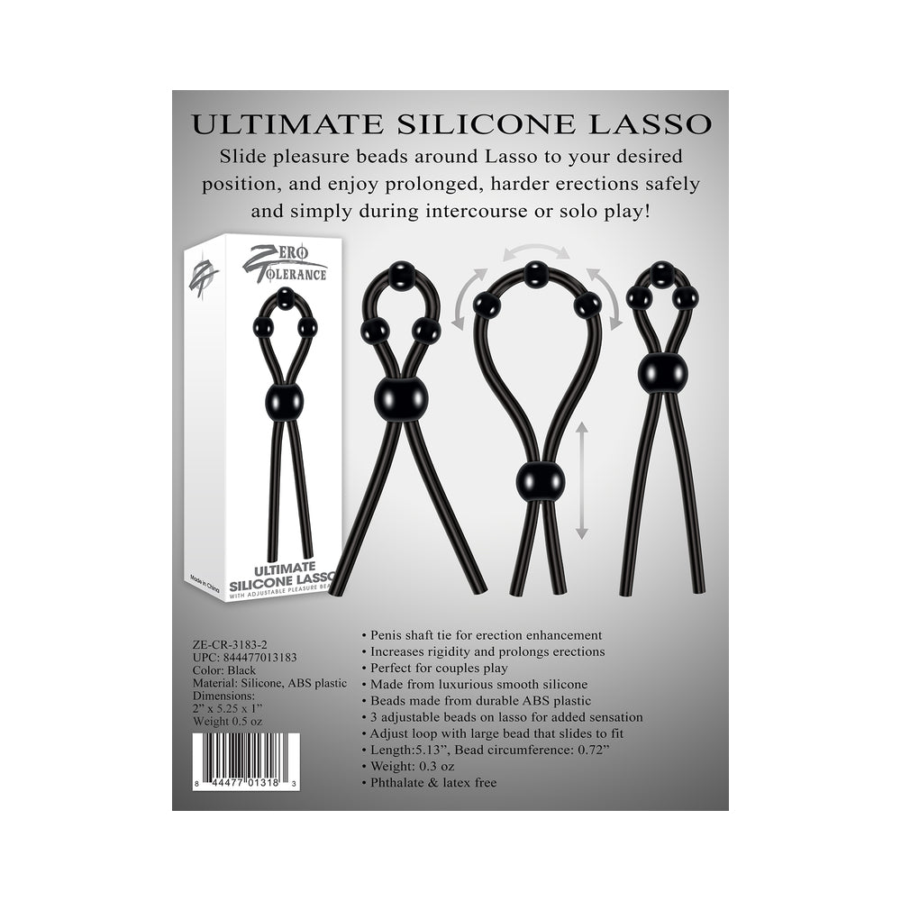 ZT UltimateSiliconeLasso AdjCockring Blk