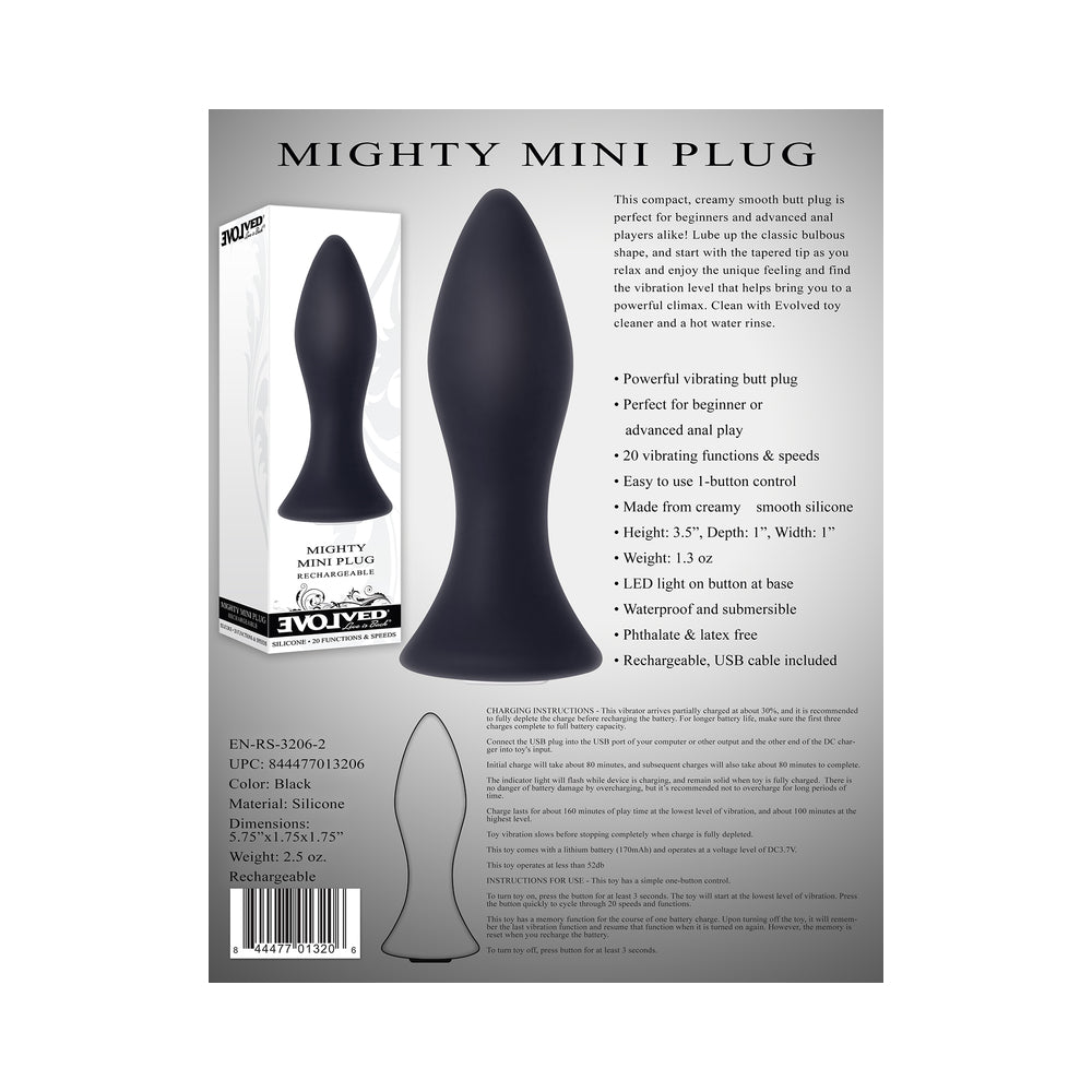 Evolved Mighty Mini Vibr Anal Plug Blk