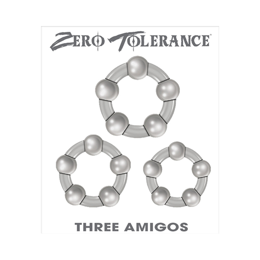 ZT Three Amigos 3Pc Cockring Set Clear