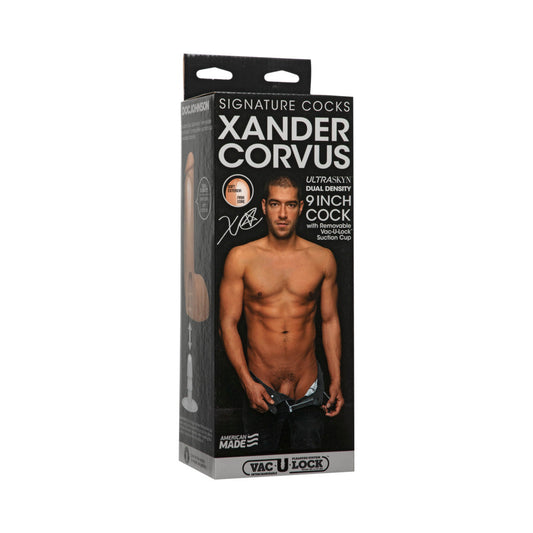 Signature Cocks - Xander Corvus - 9in ULTRASKYNCock w/Removable Vac-U-Lock Suction Cup Vanilla