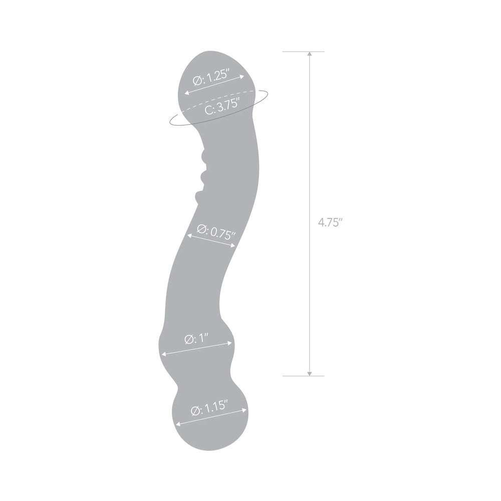 Glas 6in Textured G-Spot Glass Dildo