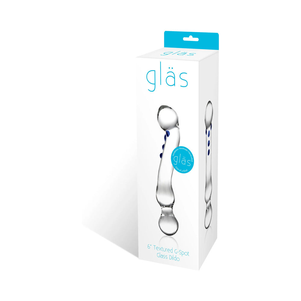 Glas 6in Textured G-Spot Glass Dildo