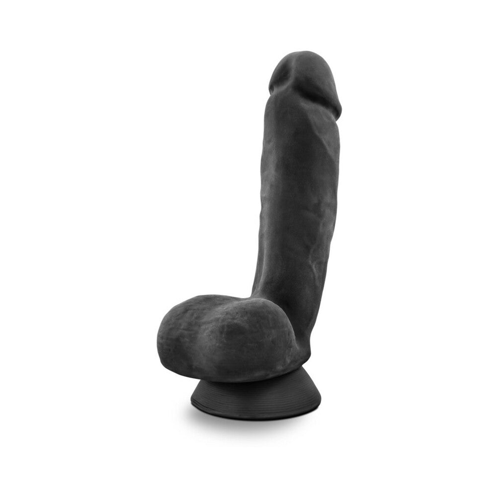 Blush Au Naturel Bold Pound 8.5 in. Posable Dual Density Dildo with Balls & Suction Cup Black