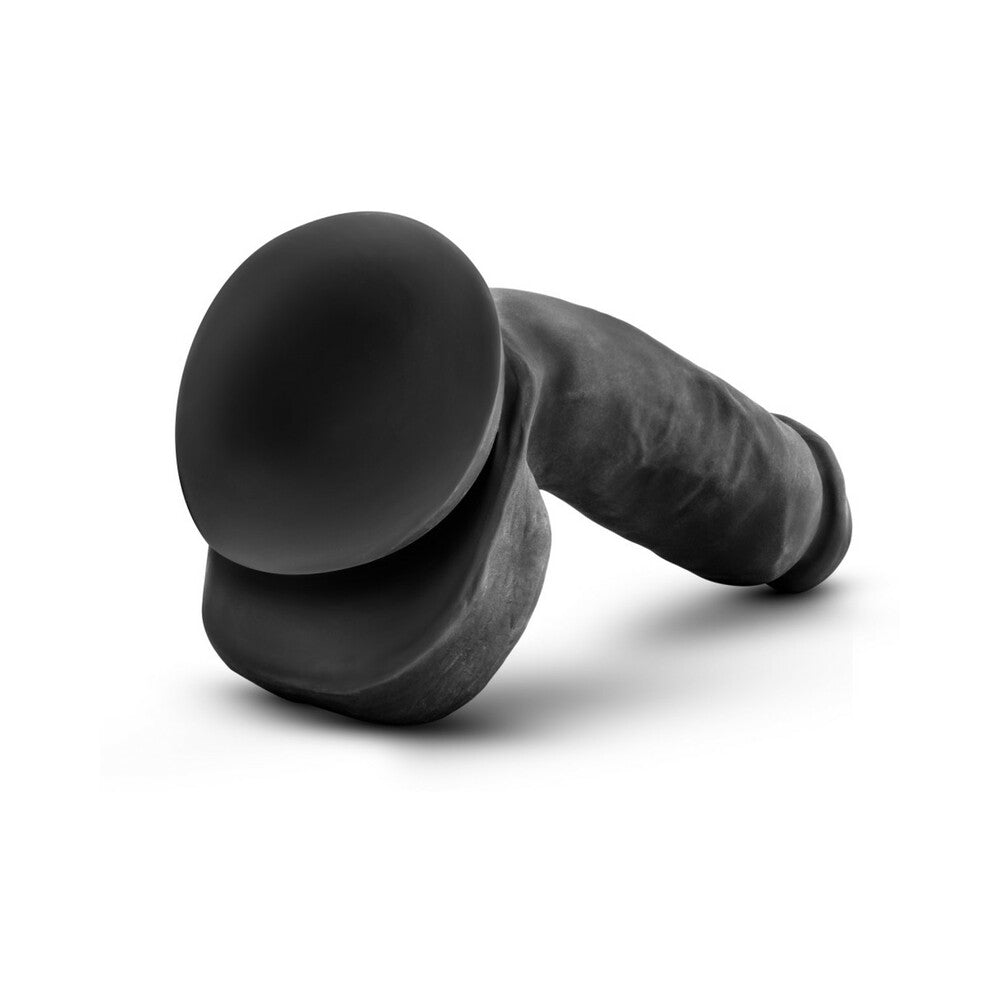 Blush Au Naturel Bold Pound 8.5 in. Posable Dual Density Dildo with Balls & Suction Cup Black