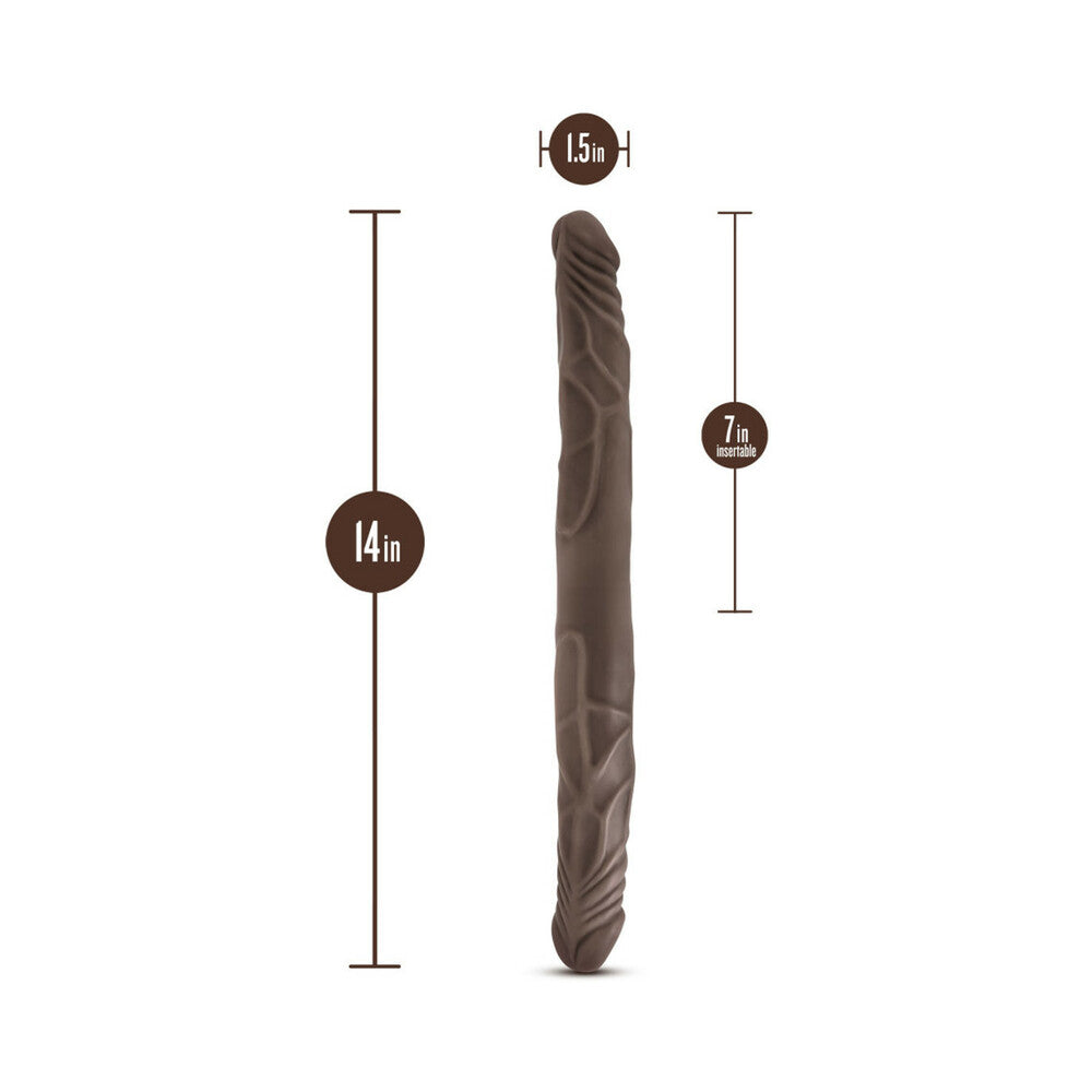 Dr. Skin 14in Double Dildo Brown