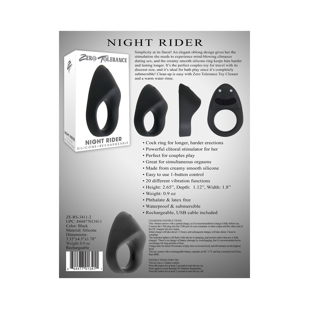 ZT Night Rider Vibrating Cockring Black