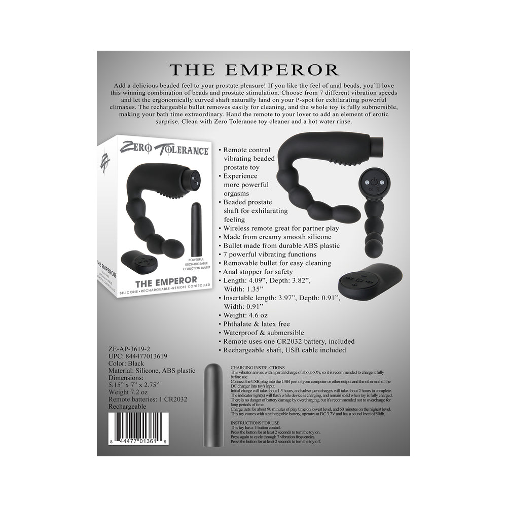 ZT Emperor Vibr Prostate Massager Blk