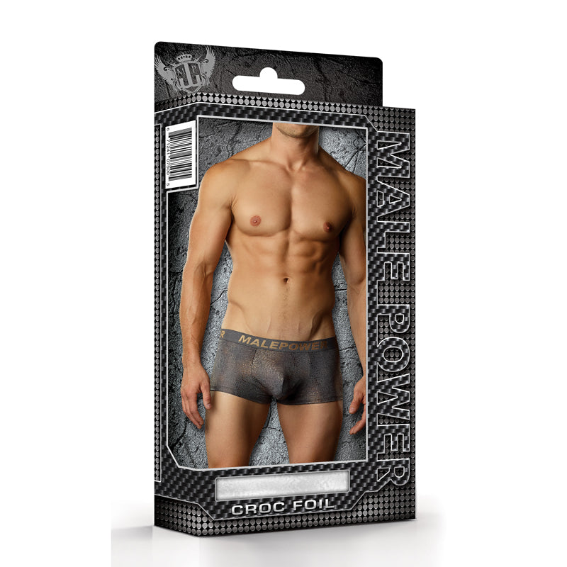 Male Power Croc Foil Mini Pouch Short Grey Lrg