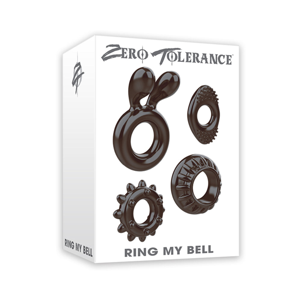 Zero Tolerance Ring My Bell 4-Piece Cockring Set Black