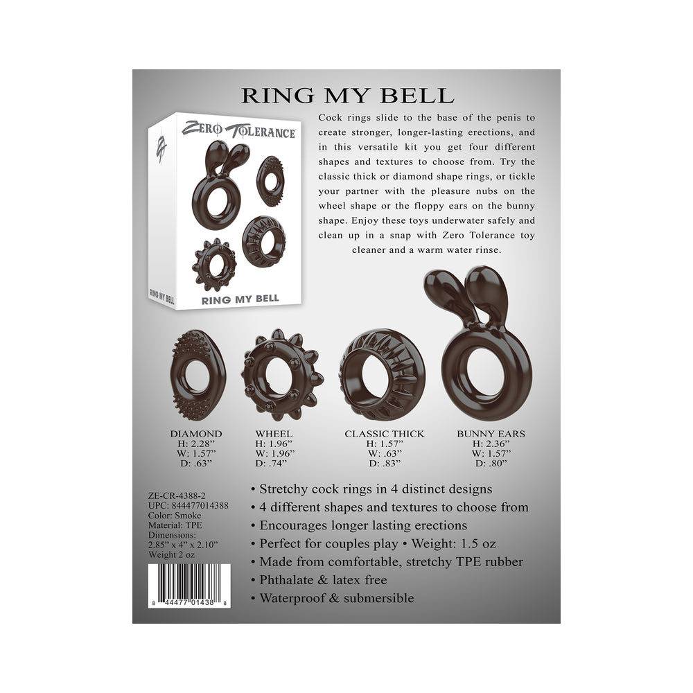 ZT Ring My Bell 4Pc Cockring Set Black