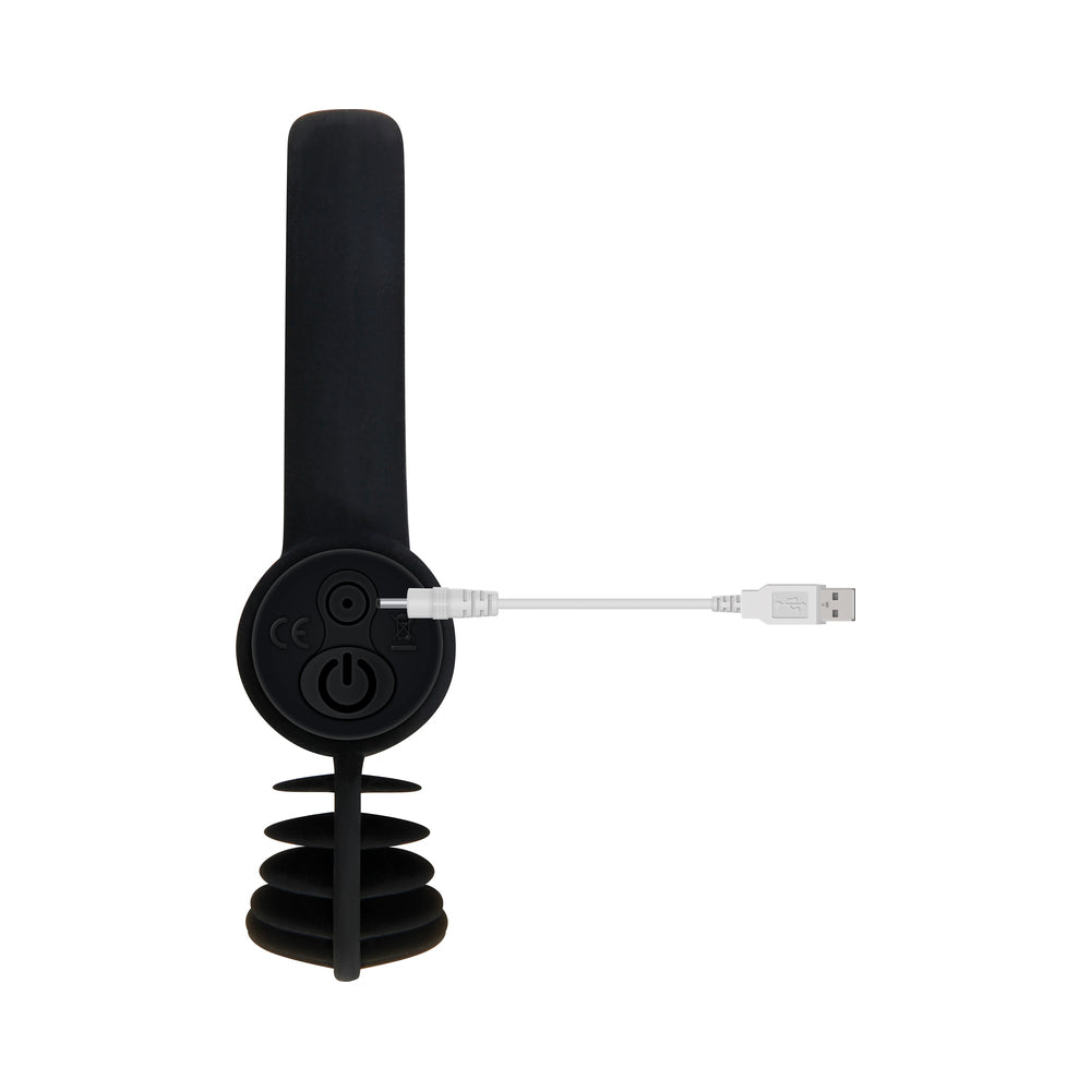 Zero Tolerance Bell Ringer Rechargeable Vibrating Flicking Silicone Cockring Black