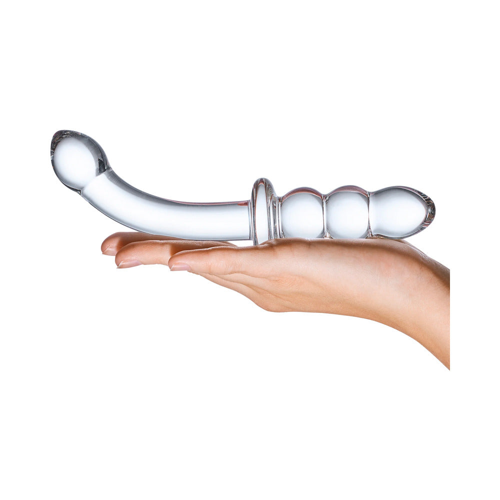 Glas 8in Ribbed G-Spot Glass Dildo