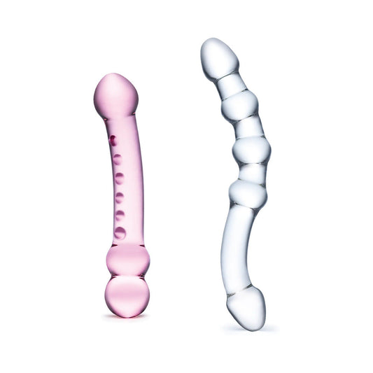 Glas 2pc Double Pleasure Glass Dildo Set