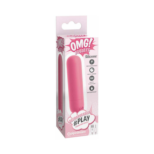 Pipedream OMG! Bullets #Play Rechargeable Silicone Vibrating Bullet Pink