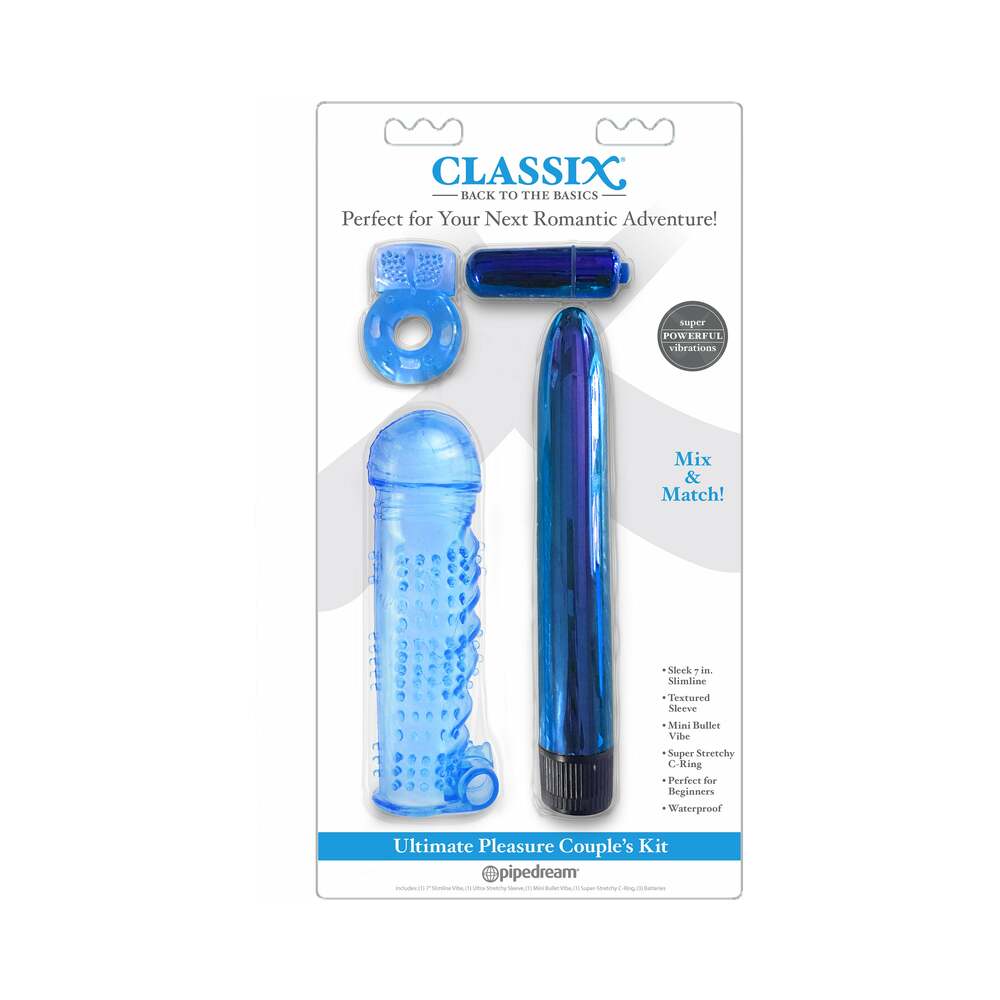 Pipedream Classix 4-Piece Ultimate Pleasure Couple's Kit Blue