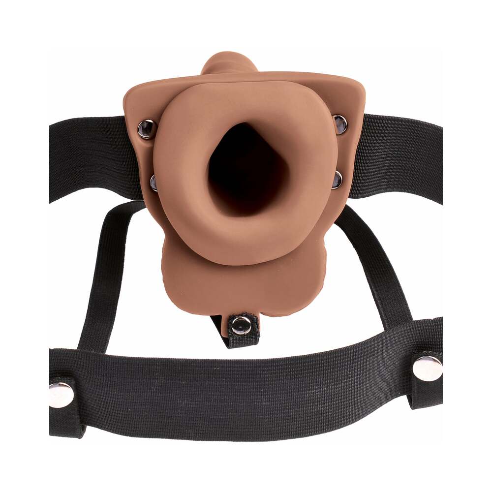 FF Recharg 6in Hollow Strap-On Balls Tan