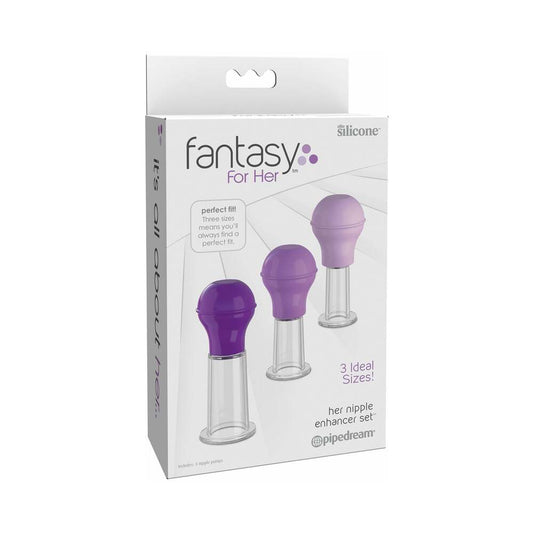 Pipedream Fantasy For Her 3-Piece Her Nipple Enhancer Set Purple