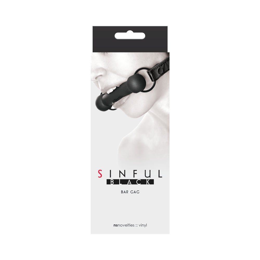 Sinful Silicone Bar Gag Black