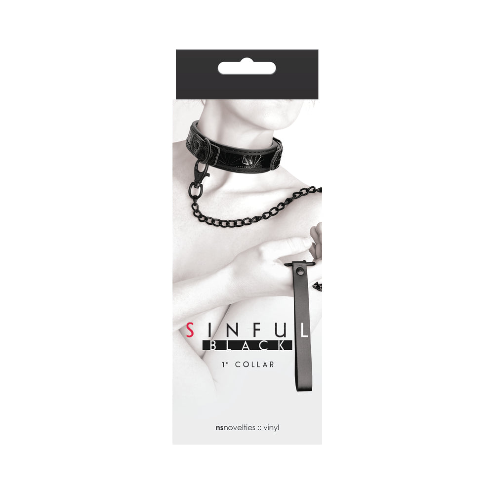 Sinful Vinyl Collar Black