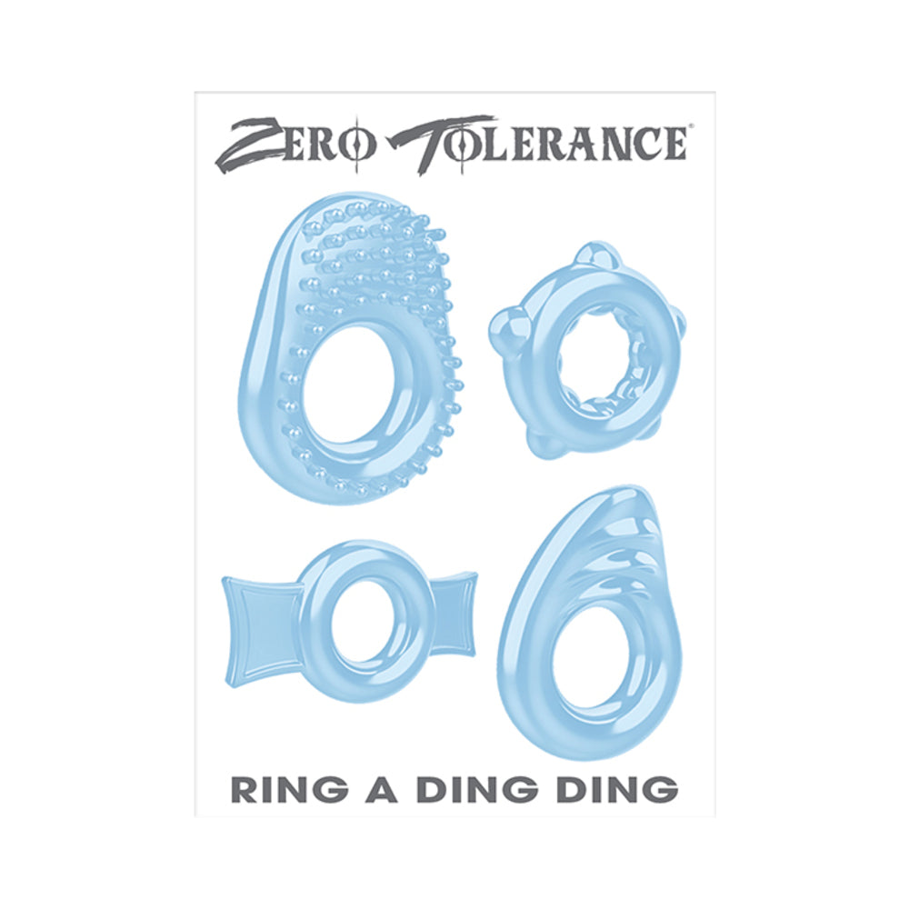 ZT Ring A Ding Ding 4Pc Cockring Set Blu