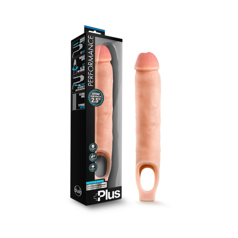 Blush Performance Plus 11.5 in. Silicone Cock Sheath Penis Extender Sling Beige