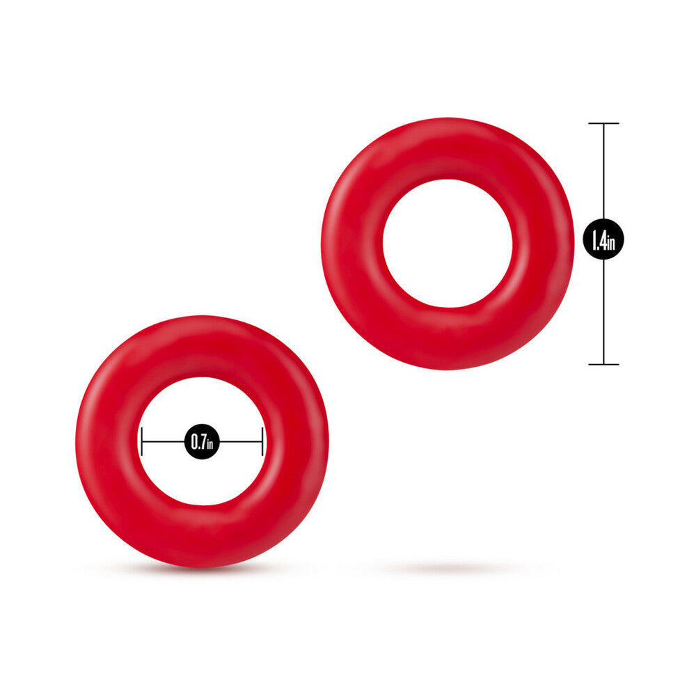 Stay Hard Donut Rings Cockring 2pk Red