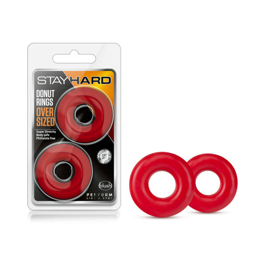 Blush Stay Hard Donut Rings Oversized Cockring 2-Pack Red