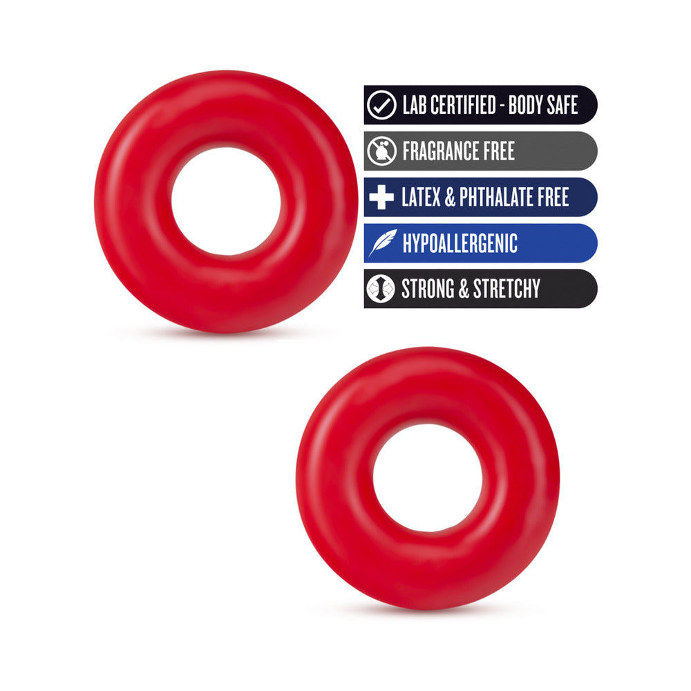 Stay Hard Donut Rings Oversized 2pk Red