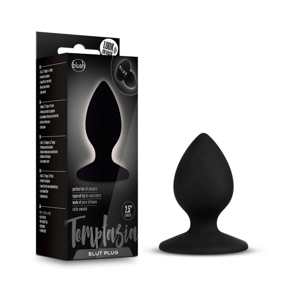 Temptasia 'Slut' Silicone Anal Plug Black