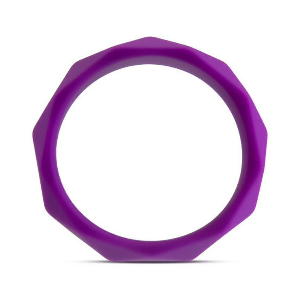 Wellness Geo Silicone Cockring Purple