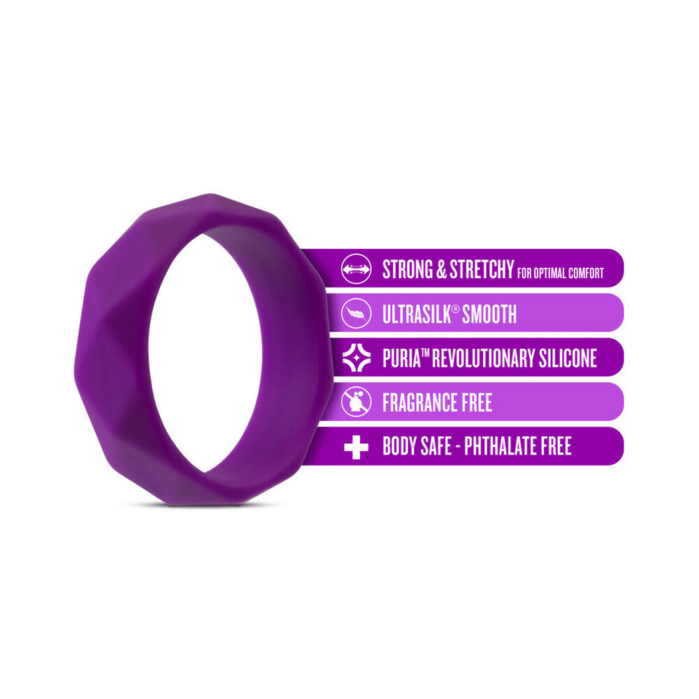 Wellness Geo Silicone Cockring Purple