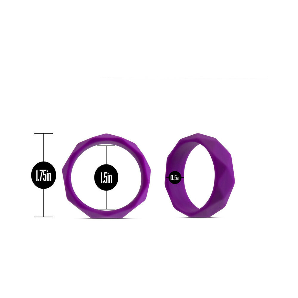 Wellness Geo Silicone Cockring Purple