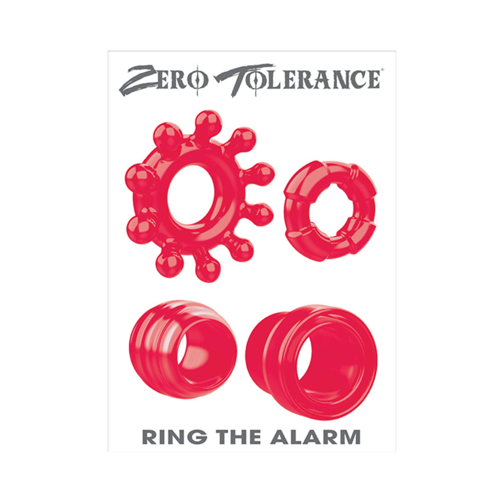 ZT Ring The Alarm 4Pc Cockring Set Red