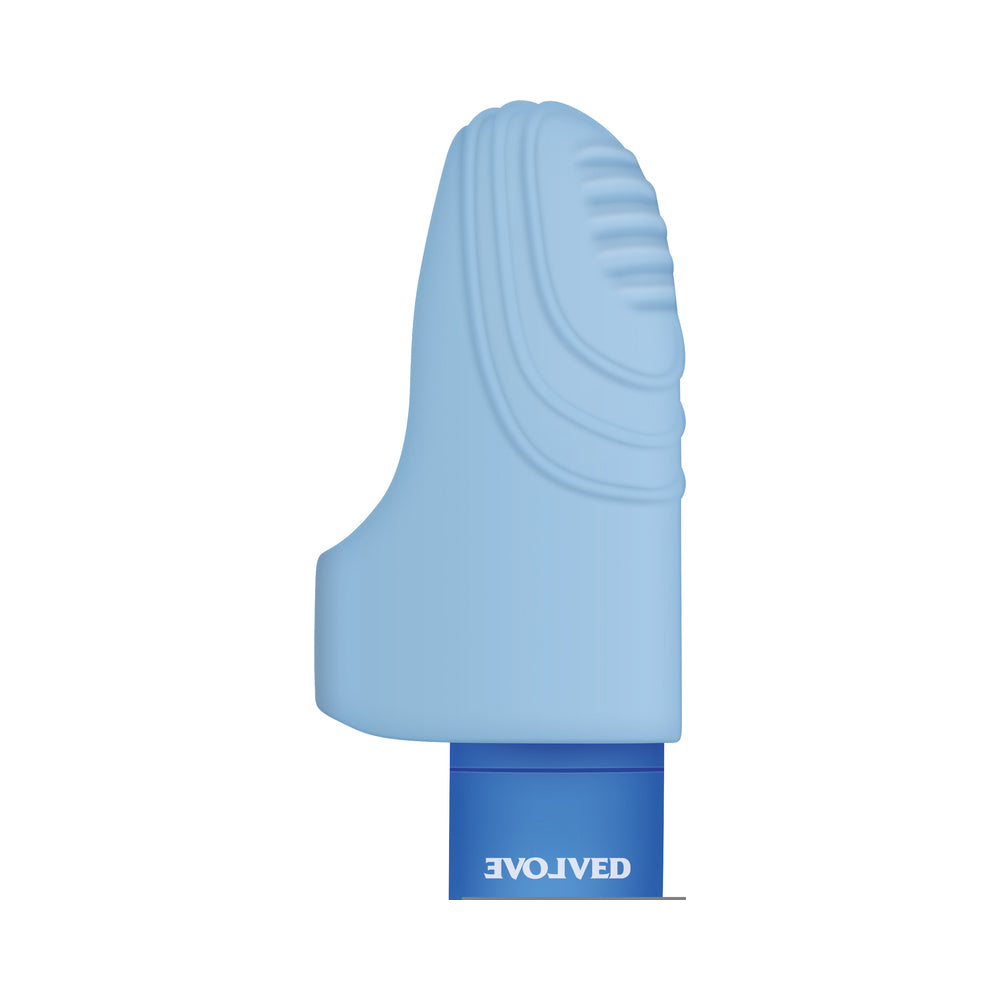 Evolved Fingerlicious Rechargeable Silicone Finger Vibrator Blue